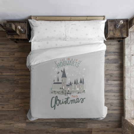 FUNDA NÓRDICA CON BOTONES HOGWARTS IN CHRISTMAS 105 (180X220 CM)